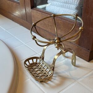 Vintage brass soap holder